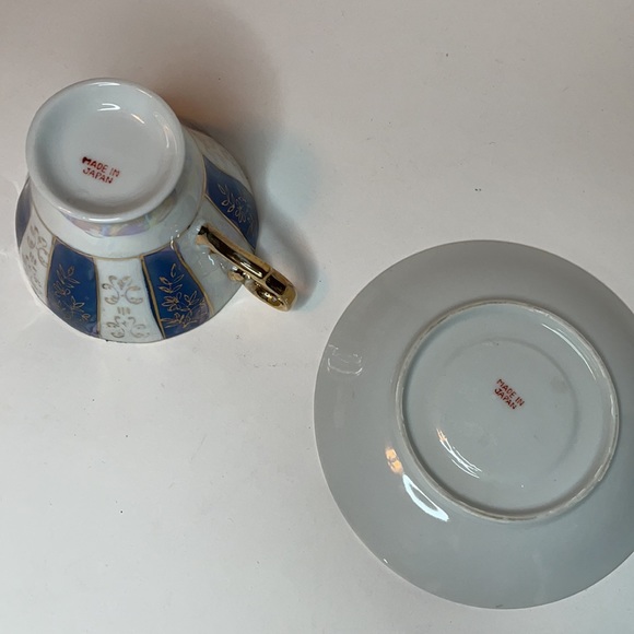 Iridescent tea cup and saucer set Japan - Picture 5 of 6